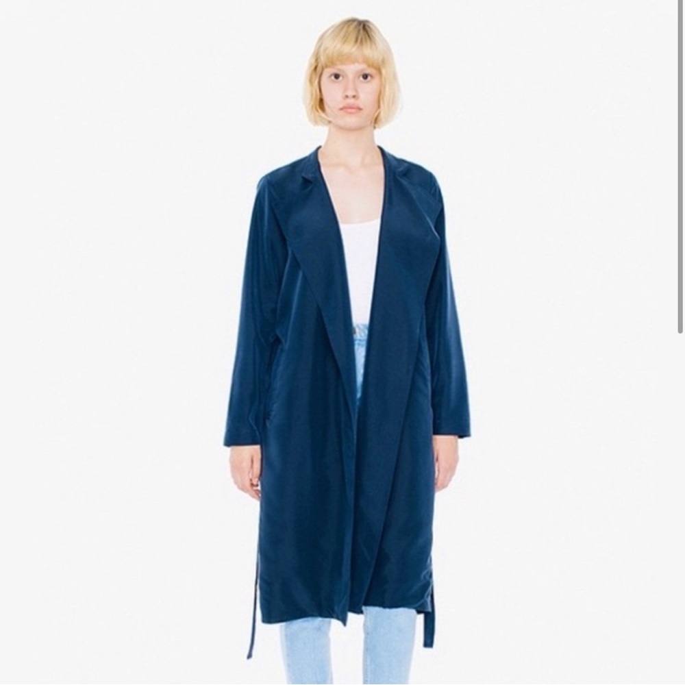 Vintage American Apparel Dylan Trench Coat Navy
